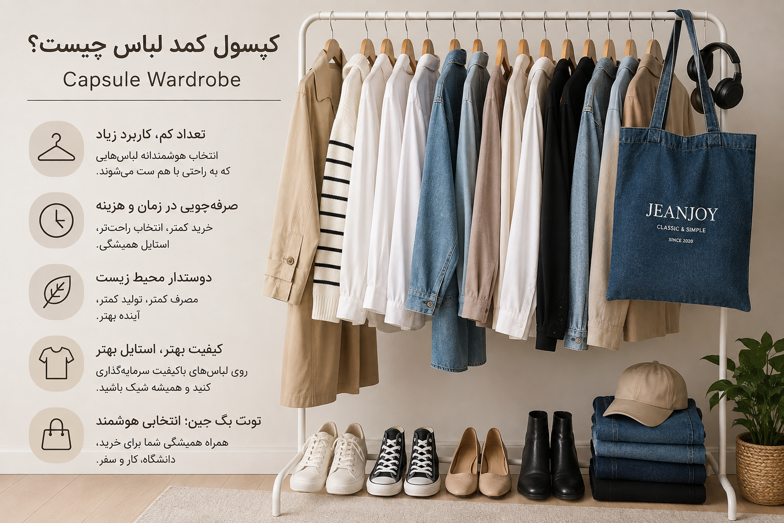 کپسول کمد لباس (Capsule Wardrobe) چیست و چرا همه درباره آن صحبت می‌کنند؟